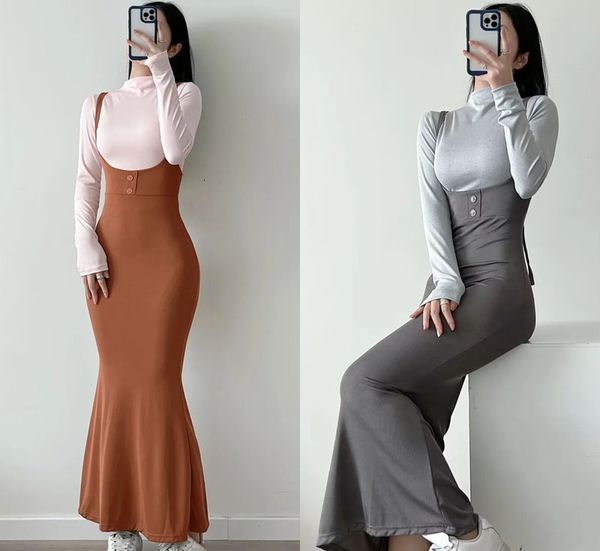 two piece dress autumn european and american style streetwear casual slim t shirts women sling long skirts set 230817, White
two piece dress autumn european and american style streetwear casual slim t shirts women sling long skirts set 230817, White