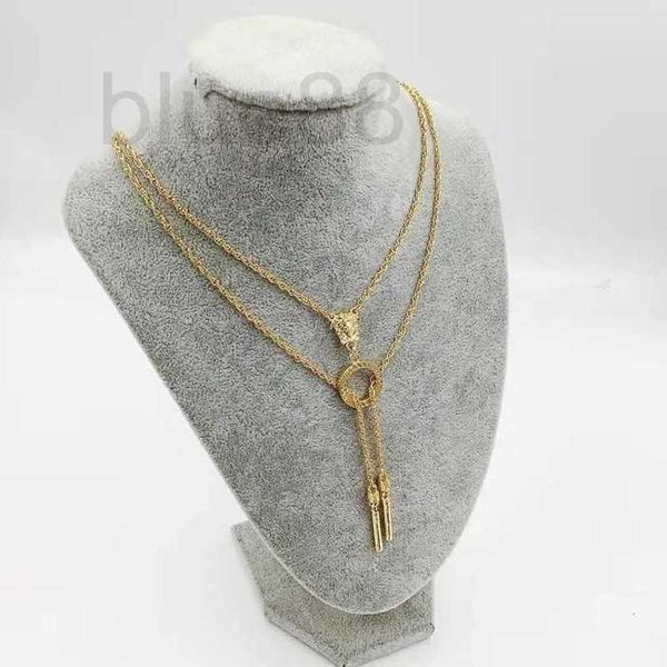 strands, strings designer beauty head double chain fashion necklace brass star neck jzny, Black 
strands, strings designer beauty head double chain fashion necklace brass star neck jzny, Black
