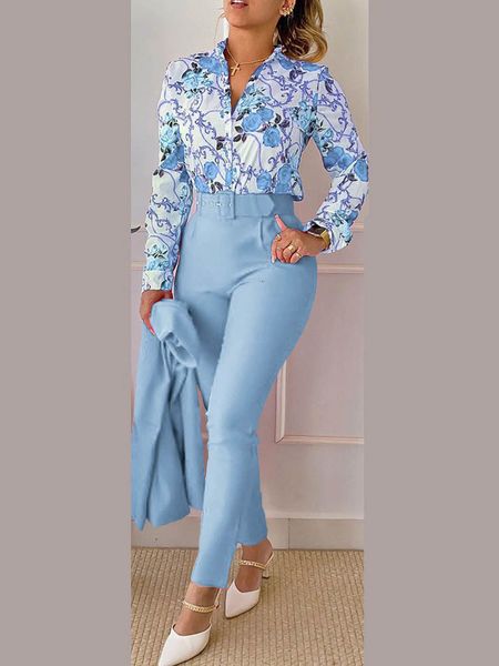 womens two piece pants floral print women 2 pieces set high waist long work sets female vneck sleeve shirt suit casual summer 230817, White
womens two piece pants floral print women 2 pieces set high waist long work sets female vneck sleeve shirt suit casual summer 230817, White