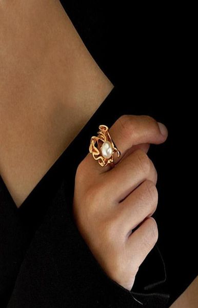 pearl ring women039s fashion petal index finger simple cold wind pleated 69lg264s4079453, Golden;silver
pearl ring women039s fashion petal index finger simple cold wind pleated 69lg264s4079453, Golden;silver