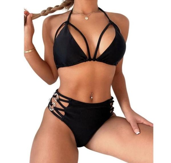 women039s swimwear tieup halter padded bra swimsuit women side cross hollowout thong bikinis set high waist summer bathi3955058, White;black
women039s swimwear tieup halter padded bra swimsuit women side cross hollowout thong bikinis set high waist summer bathi3955058, White;black