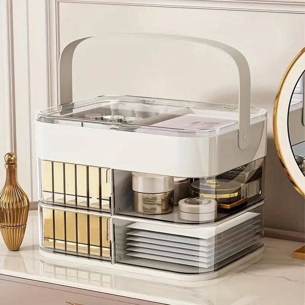 1pc makeup storage box, deskroom cosmetics organize box, vanity drawer style storage box
1pc makeup storage box, deskroom cosmetics organize box, vanity drawer style storage box