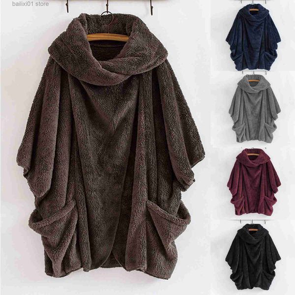 women's cape warm winter thick bat wing sleeves horn buckle loose cape poncho shawl women's shopping jacket t230817, Black
women's cape warm winter thick bat wing sleeves horn buckle loose cape poncho shawl women's shopping jacket t230817, Black