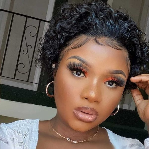 wig small roll front lace human hair short roll wig pixie cut wig human hair 230818, Black
wig small roll front lace human hair short roll wig pixie cut wig human hair 230818, Black