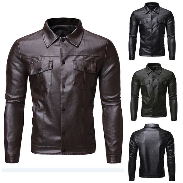 men's jackets autumn and winter men's motorcycle three-dimensional patch pocket slim lapel leather jacket 230816, Black;brown
men's jackets autumn and winter men's motorcycle three-dimensional patch pocket slim lapel leather jacket 230816, Black;brown