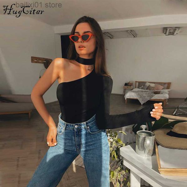 women's t-shirt hugcitar cotton halter one shoulder bodysuit women new fashion 2019 winter spring solid bodycon casual long sleeve body, White
women's t-shirt hugcitar cotton halter one shoulder bodysuit women new fashion 2019 winter spring solid bodycon casual long sleeve body, White