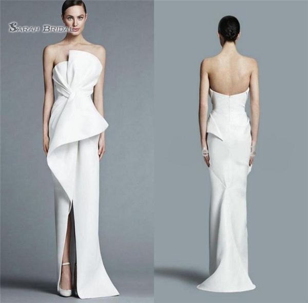 strapless white satin sheath party gown prom dress with pleats middle split women formal evening dresses4835098, Black
strapless white satin sheath party gown prom dress with pleats middle split women formal evening dresses4835098, Black