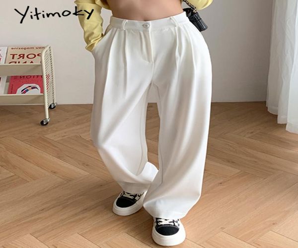 yitimoky white suits pants for women elegant office ladies trousers wide leg straight loose baggy black work korean style pants cx4572034, Black;white
yitimoky white suits pants for women elegant office ladies trousers wide leg straight loose baggy black work korean style pants cx4572034, Black;white