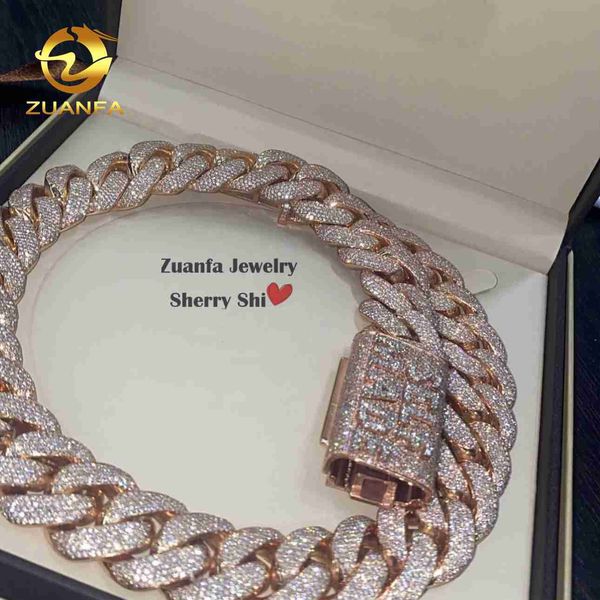 zuanfa jewelry hip hop rose gold custom made name clasp miami vvs moissanite diamond cuban link chain with custom name clasp 25m, Silver
zuanfa jewelry hip hop rose gold custom made name clasp miami vvs moissanite diamond cuban link chain with custom name clasp 25m, Silver