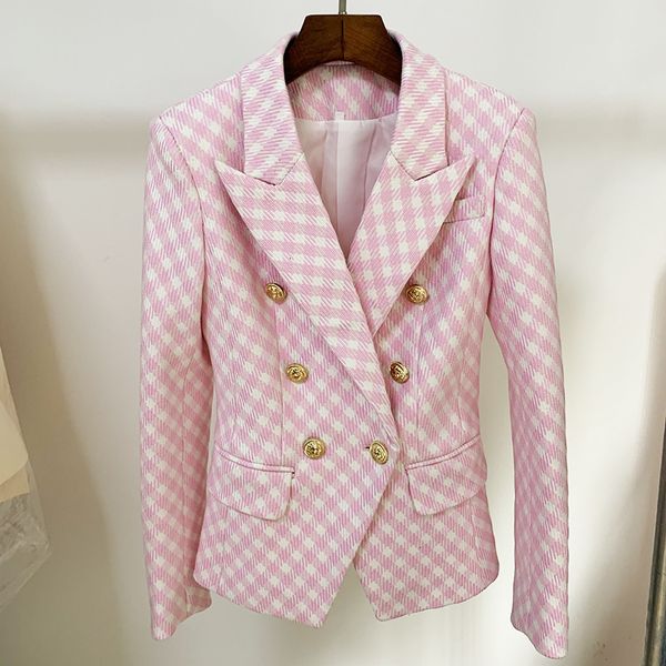 womens suits blazers high street est designer jacket slim fit lion buttons double breasted tweed plaid blazer 230817, White;black
womens suits blazers high street est designer jacket slim fit lion buttons double breasted tweed plaid blazer 230817, White;black