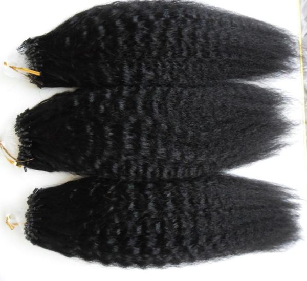 kinky straight micro loop ring human hair extensions 300g 100 human micro bead links remy hair corase yaki pre bonded hair extens2271165, Black 
kinky straight micro loop ring human hair extensions 300g 100 human micro bead links remy hair corase yaki pre bonded hair extens2271165, Black