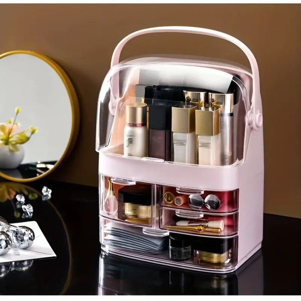 1pc dustproof three-layer transparent cosmetics storage box with drawer - perfect for dorm room and deskskincare products - organize lipstic
1pc dustproof three-layer transparent cosmetics storage box with drawer - perfect for dorm room and deskskincare products - organize lipstic