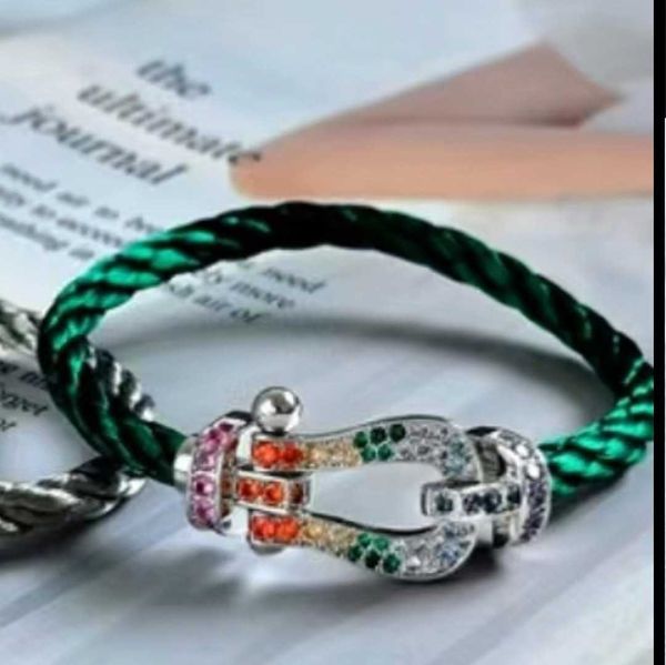 designer bracelet luxury freds bracelet colorless horseshoe buckle for men and women's couples size button head green rope style, Golden;silver
designer bracelet luxury freds bracelet colorless horseshoe buckle for men and women's couples size button head green rope style, Golden;silver