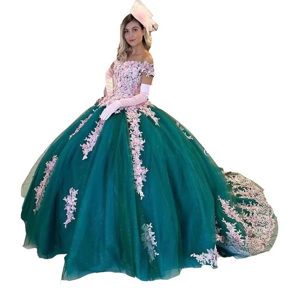 2023 emerald green quinceanera dresses ball gown off shoulder lace appliques 3d floral hand made flowers corset back dress sweet 16 vestido, Blue;red
2023 emerald green quinceanera dresses ball gown off shoulder lace appliques 3d floral hand made flowers corset back dress sweet 16 vestido, Blue;red