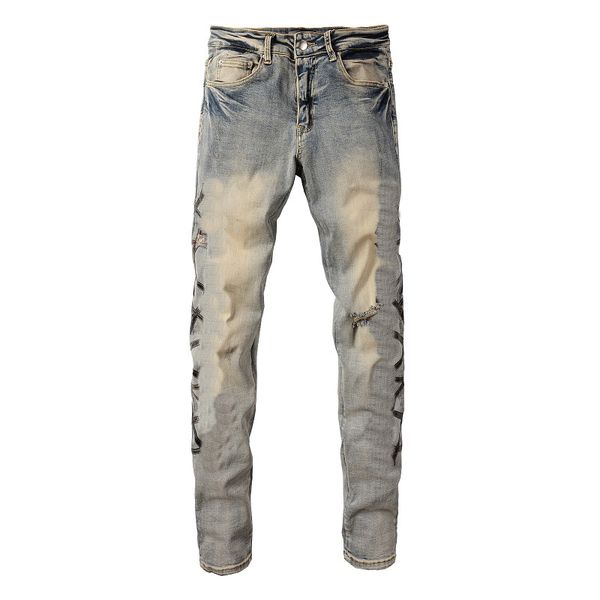 2023 ripped men's jeans designer jeans knee skinny straight size 28-40 motorcycle trendy long straight hole high street denim, Blue
2023 ripped men's jeans designer jeans knee skinny straight size 28-40 motorcycle trendy long straight hole high street denim, Blue