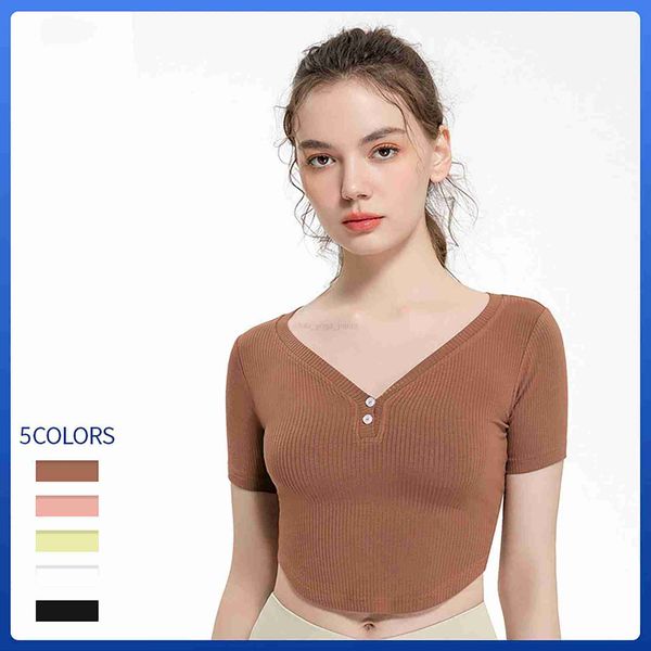 lul-ds249 spring and summer lulxury designer short-sleeved women's tight-fitting chest-showing navel short thread t-shirt shaping yoga
lul-ds249 spring and summer lulxury designer short-sleeved women's tight-fitting chest-showing navel short thread t-shirt shaping yoga