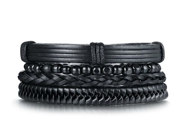 4pcs lot vintage black leather friendship bracelets set for male bangle braclet braslet man pulseira masculina jewelry bl4273517565
4pcs lot vintage black leather friendship bracelets set for male bangle braclet braslet man pulseira masculina jewelry bl4273517565