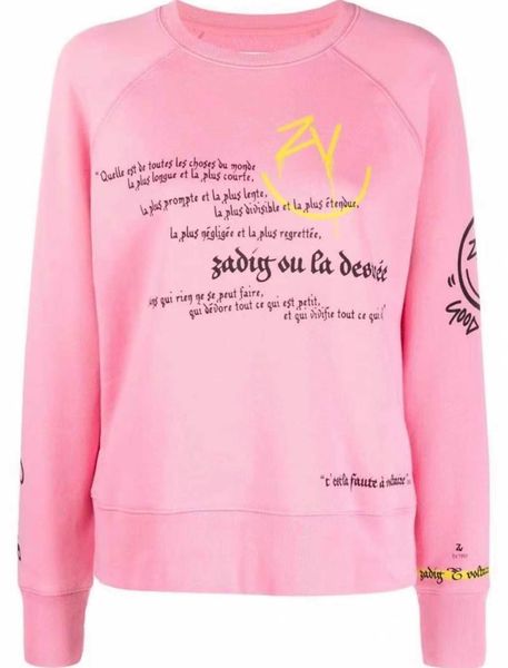 zadig voltaire designer hoodie zv pullover full of letters faces and slogans super heavy industry round neck women's fleece sweater, Black
zadig voltaire designer hoodie zv pullover full of letters faces and slogans super heavy industry round neck women's fleece sweater, Black