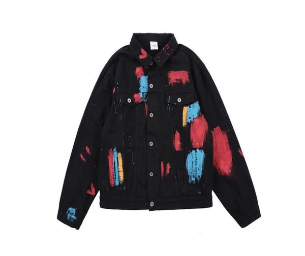 original design paint printed design graffiti men black denim jacket hiphop streetwear men casual denim jeans jacket8470581, Black;brown
original design paint printed design graffiti men black denim jacket hiphop streetwear men casual denim jeans jacket8470581, Black;brown