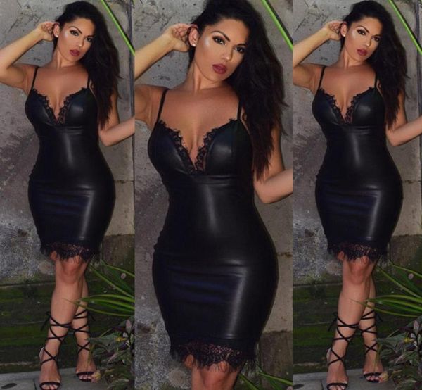 fashion casual women ladies dresses pu leather summer evening party club v neck mini bodycon skinny dress black6724537, Black;gray
fashion casual women ladies dresses pu leather summer evening party club v neck mini bodycon skinny dress black6724537, Black;gray