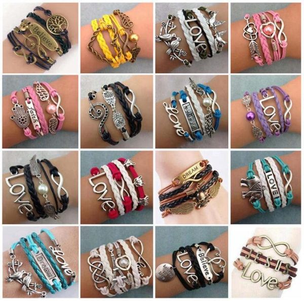 fashion cuff infinity love meatal charm bracelets wristbands antique multilayer leather bracelets for women jewelry gift9287699, Golden;silver
fashion cuff infinity love meatal charm bracelets wristbands antique multilayer leather bracelets for women jewelry gift9287699, Golden;silver