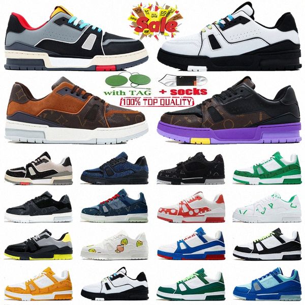 r flat sneaker virgil trainer casual shoes denim canvas leather abloh white green red blue letter overlays fashion platform mens womens low, Black