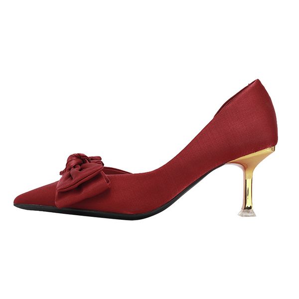 new wine red wedding shoes high heels women's thin heels pointed bridal shoes satin finish size 34-39, Black
new wine red wedding shoes high heels women's thin heels pointed bridal shoes satin finish size 34-39, Black