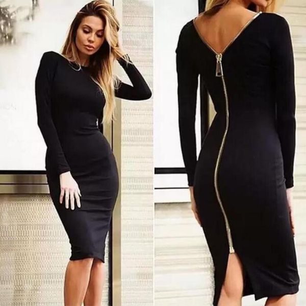 fashion black long sleeve party dresses women clothing back full zipper robe femme pencil tight dress7018793, Black;gray
fashion black long sleeve party dresses women clothing back full zipper robe femme pencil tight dress7018793, Black;gray