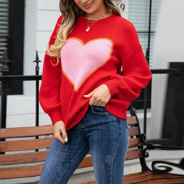 women's sweaters fashion love knit pullover sweater for winter pullovers 2023 casual loose full sleeve warm thickened, White;black
women's sweaters fashion love knit pullover sweater for winter pullovers 2023 casual loose full sleeve warm thickened, White;black