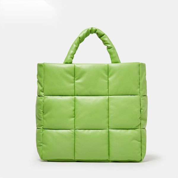 designer's latest: quilted space-cotton tote - soft padded elegance with down fill, geometric stitching & multicolor variants green
designer's latest: quilted space-cotton tote - soft padded elegance with down fill, geometric stitching & multicolor variants green