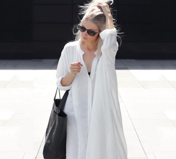 fashion loose womens dress beach wind long shirt dress white long sleeve cotton single breasted white 2019 summer kimono1411664, Black;gray 
fashion loose womens dress beach wind long shirt dress white long sleeve cotton single breasted white 2019 summer kimono1411664, Black;gray
