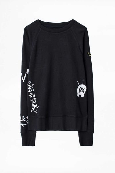 zadig voltaire designer hoodie zv pullover love letter graffiti embroidery pattern raglan loose sweater women, Black
zadig voltaire designer hoodie zv pullover love letter graffiti embroidery pattern raglan loose sweater women, Black