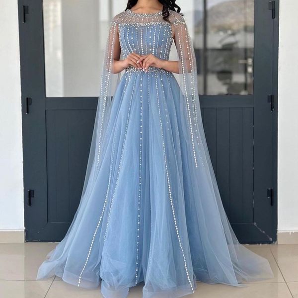 luxury dubai blue evening dress for women elegant o-neck with cape beaded a-line arabic formal party gowns, Black;red
luxury dubai blue evening dress for women elegant o-neck with cape beaded a-line arabic formal party gowns, Black;red