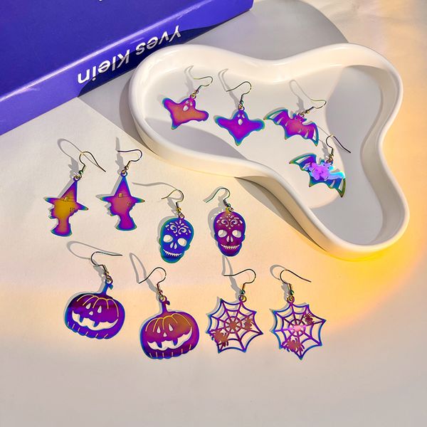 halloween trendy cool funny earrings colorful gradual electroplating colored blocked small audience earrings, Silver
halloween trendy cool funny earrings colorful gradual electroplating colored blocked small audience earrings, Silver