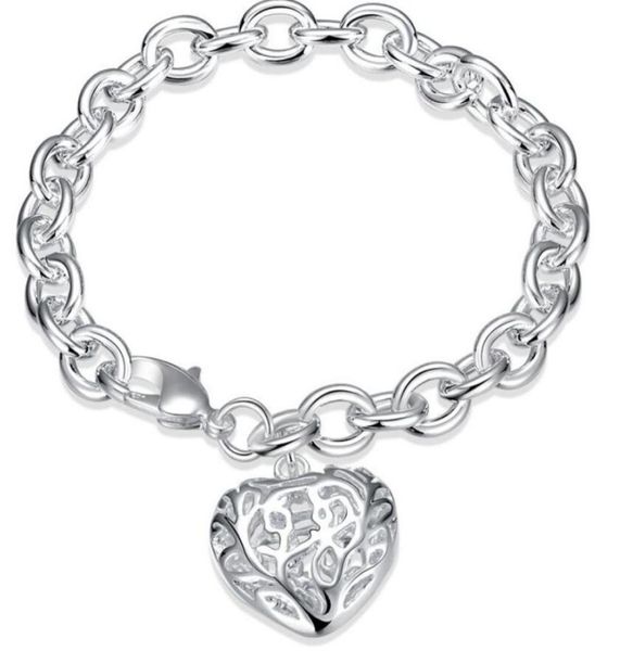 link chain 925 silver hollow heart pendant charm bracelet woman fashion jewelry valentine039s day gift low 1240052, Black
link chain 925 silver hollow heart pendant charm bracelet woman fashion jewelry valentine039s day gift low 1240052, Black