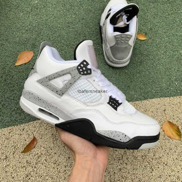 white cement jumpman 4 4s fashion shoe mens basketball shoes