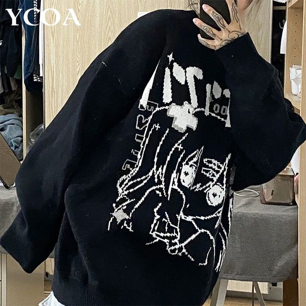 women's sweaters women's sweater oversize y2k long sleeve jumper autumn anime pullover goth streetwear knitted coat vintage kawai, White;black
women's sweaters women's sweater oversize y2k long sleeve jumper autumn anime pullover goth streetwear knitted coat vintage kawai, White;black
