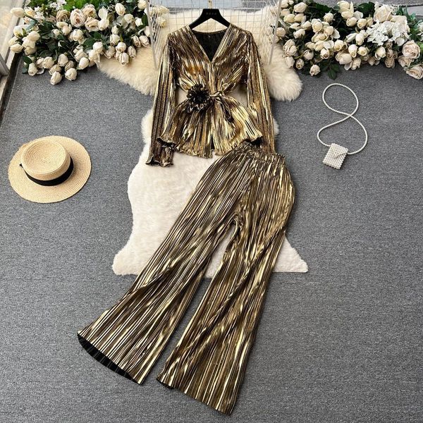 womens two piece pants springsummer fashion pant sets tracksuit gold fold 3d flower long sleeve ide leg set women 230817, White
womens two piece pants springsummer fashion pant sets tracksuit gold fold 3d flower long sleeve ide leg set women 230817, White
