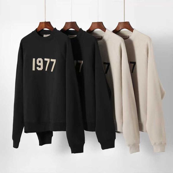 ess hoodie fog double line essentials season 8 new 1977 flocked round neck couple's sweater high street, Black
ess hoodie fog double line essentials season 8 new 1977 flocked round neck couple's sweater high street, Black