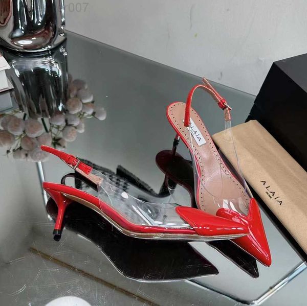 alaia shoes designer sandals women 5.5cm high heel party shoe breathable mesh ankle strap transparent pvc heart decorative leather pointed t, Black
alaia shoes designer sandals women 5.5cm high heel party shoe breathable mesh ankle strap transparent pvc heart decorative leather pointed t, Black