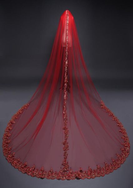 red soft tulle bridal veils lace appliques sequins one layer cathedral wedding veil with combs custom length veils for brides8824289, Black
red soft tulle bridal veils lace appliques sequins one layer cathedral wedding veil with combs custom length veils for brides8824289, Black