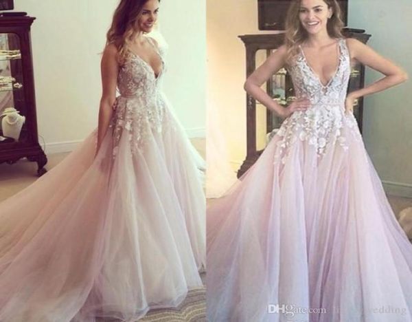 2019 spring new backless wedding dress romantic a line deep v neck appliqued long summer bridal gown custom made plus size1468663, White
2019 spring new backless wedding dress romantic a line deep v neck appliqued long summer bridal gown custom made plus size1468663, White