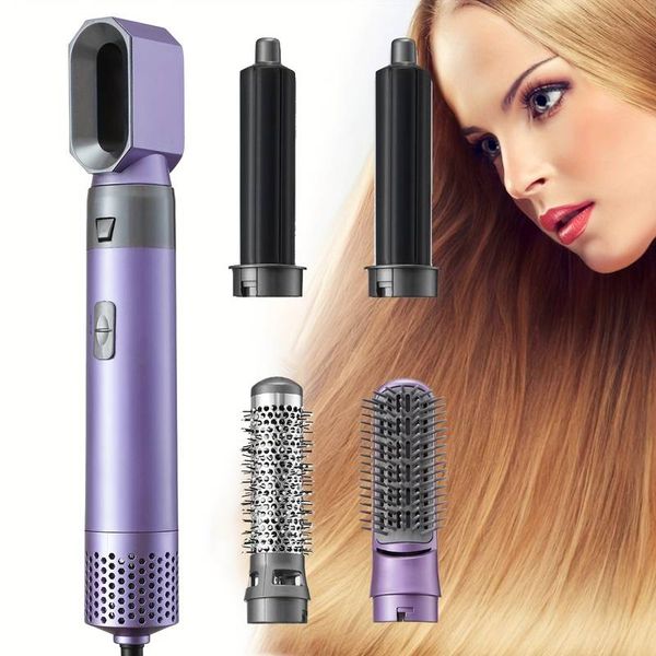 5-in-1 hair dryer brush with negative ionic technology and interchangeable brush heads - volumizer, straightener, and curler - professional-, Black
5-in-1 hair dryer brush with negative ionic technology and interchangeable brush heads - volumizer, straightener, and curler - professional-, Black
