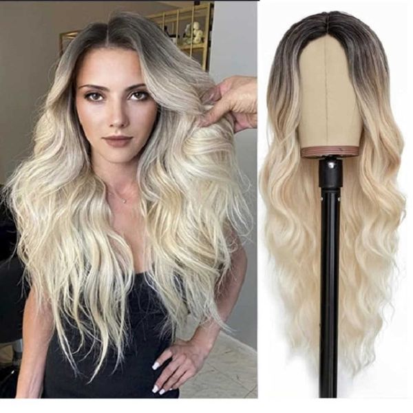 wig 's long curly hair middle parting root gradual color chicken rolls fluffy wig head cover wigs 230818, Black
wig 's long curly hair middle parting root gradual color chicken rolls fluffy wig head cover wigs 230818, Black