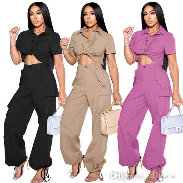 designer womens pant suit autumn new product short sleeve shirt work bag pants casual two piece set, White
designer womens pant suit autumn new product short sleeve shirt work bag pants casual two piece set, White