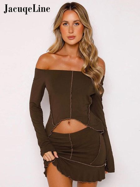 two piece dress jacuqeline autumn irregular ruffles set for women off shoulder long sleeve crop and bodycon short skirt matching sets 230818, White
two piece dress jacuqeline autumn irregular ruffles set for women off shoulder long sleeve crop and bodycon short skirt matching sets 230818, White