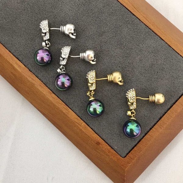 fashion designer alexander queen skull head pearl earrings for women brass gold plated silver personalized style black color pearl earrings, Golden
fashion designer alexander queen skull head pearl earrings for women brass gold plated silver personalized style black color pearl earrings, Golden