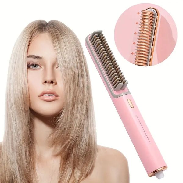 hair straightener brush dual-use portable electric heating comb hair straightener anti-scald hair styling tool, Black
hair straightener brush dual-use portable electric heating comb hair straightener anti-scald hair styling tool, Black