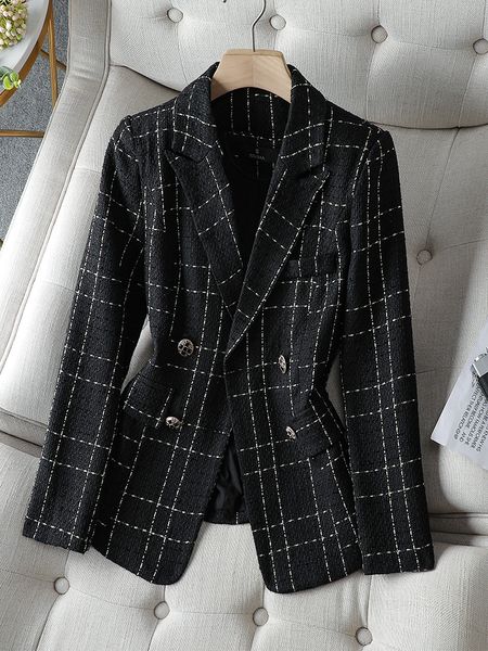 womens suits blazers black white plaid ladies casual blazer women autumn winter long sleeve double breasted coat jacket 230817, White;black
womens suits blazers black white plaid ladies casual blazer women autumn winter long sleeve double breasted coat jacket 230817, White;black