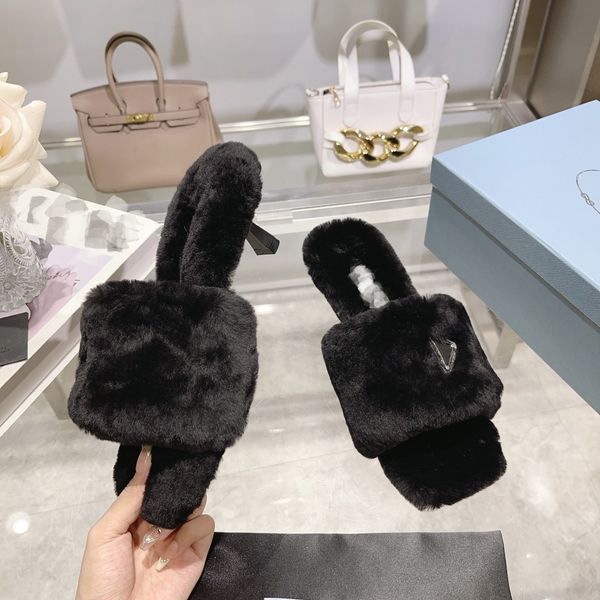 women high heels fur slide triangle slippers women furry warm sandal pumps winter plush logo mules flip-flops fluffy furry shearling heeled, Black
women high heels fur slide triangle slippers women furry warm sandal pumps winter plush logo mules flip-flops fluffy furry shearling heeled, Black